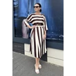 Csokibarna arany színű elegáns, alkalmi női ruha Csokibarna arany színű elegáns, alkalmi női ruha