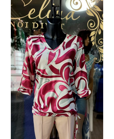 Bordo mintás női elegáns tunika felső Bordo mintás női elegáns tunika felső