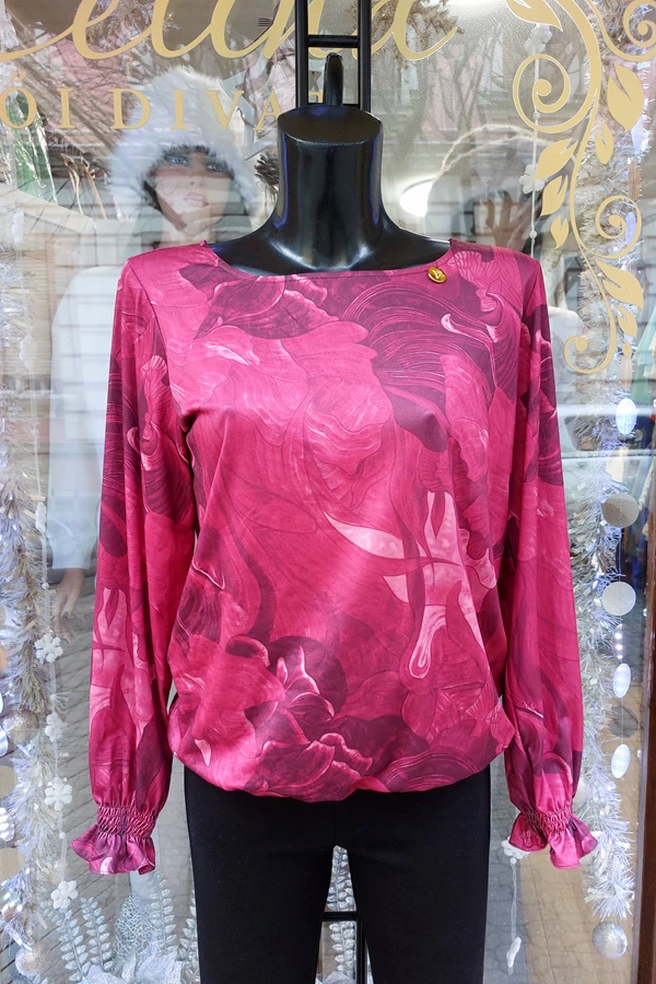 Bordó mintás női elegáns, alkalmi ünnepi felső