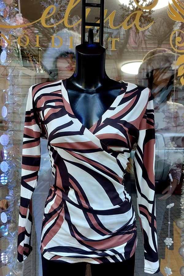 Fehré bézs átalpolt, elegáns alkalmi női felső