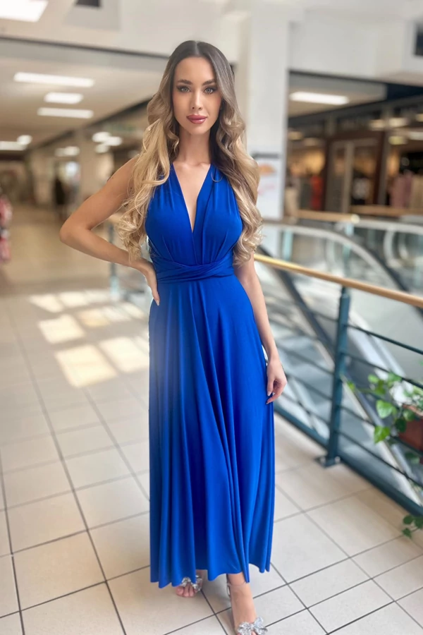 Alessia kék színű alkalmi maxi női ruha
