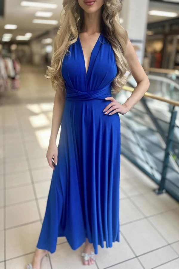 Alessia kék színű alkalmi maxi női ruha