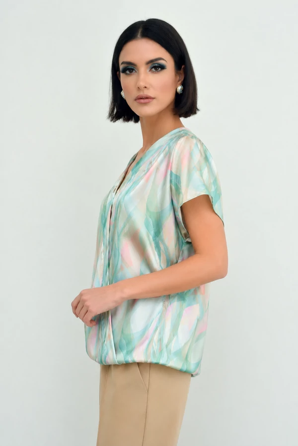 Halványzöld elegáns alklami női gumis aljú felső