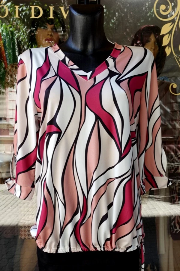 Bordo mintás női elegáns tunika felső Bordo mintás női elegáns tunika felső