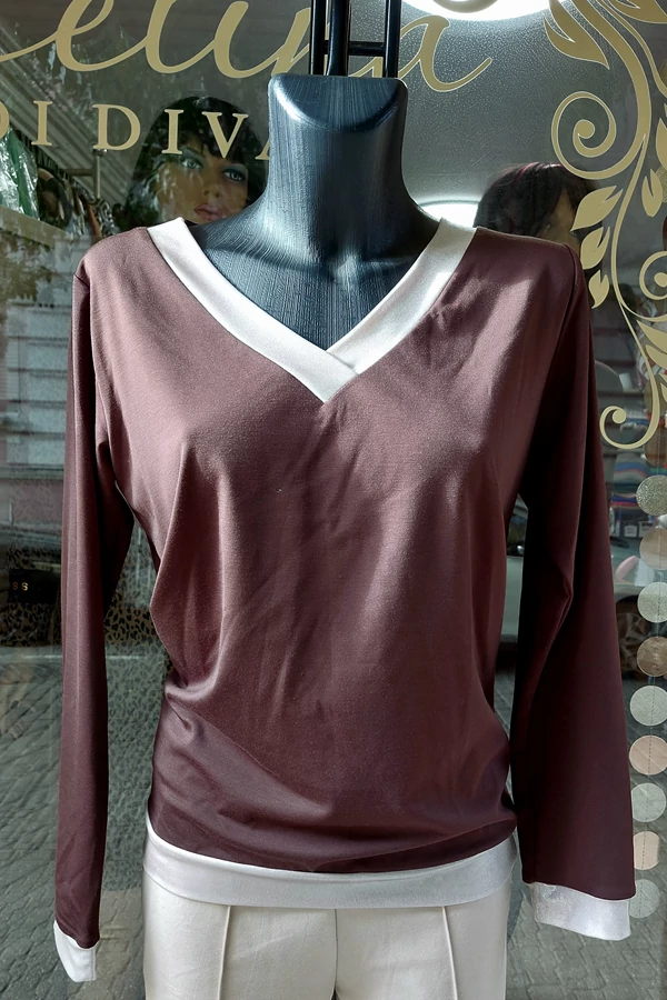 Sötétbarna, elegáns, alkalmi arany passzés női felső,tunika Sötétbarna, elegáns, alkalmi arany passzés női felső,tunika