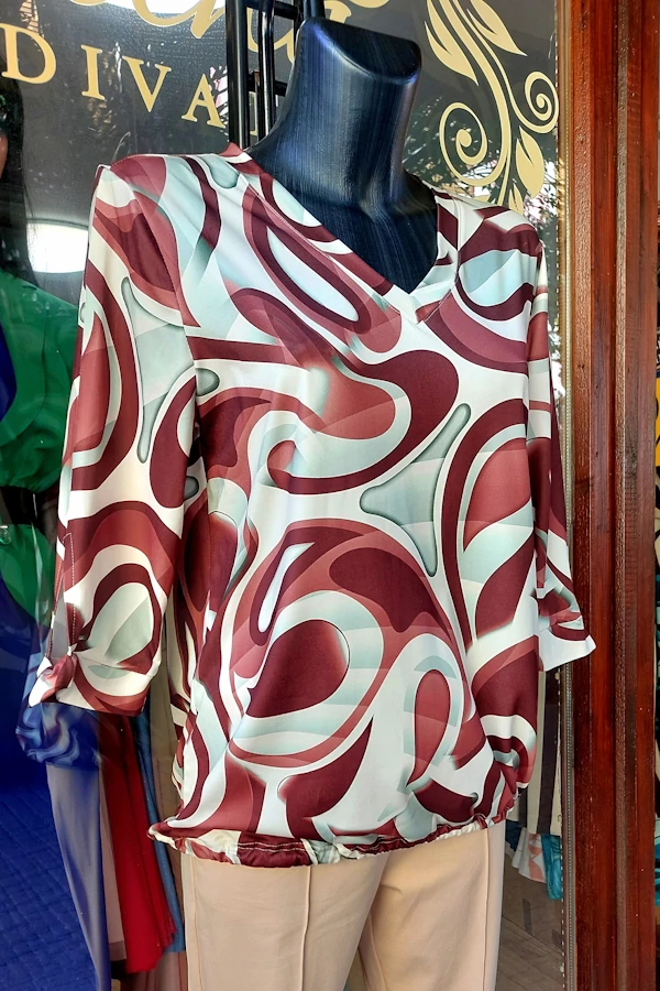Barna mintás női elegáns tunika felső Barna mintás női elegáns tunika felső