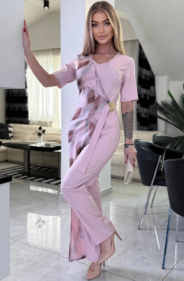 Alkalmi púder rózsaszín női elegáns overál